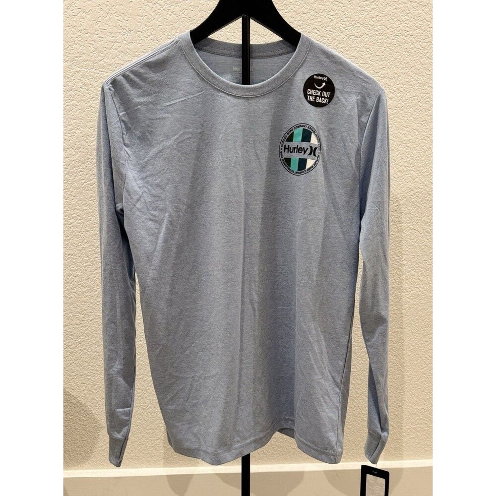 Hurley Big Boys Long Sleeve Vives Graphic Blue T-Shirt . Size XL - Picture 2 of 4